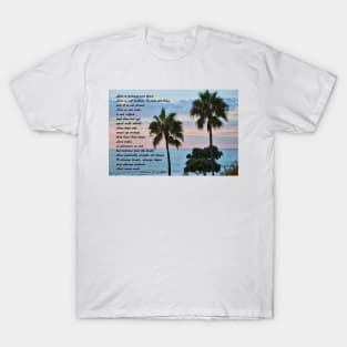 Love Is Patient: Ocean Palm Trees T-Shirt